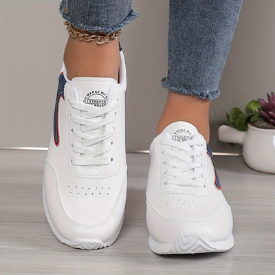 Women's Simple Platform Sneakers, Casual Lace Up Outdoor Shoes, Comfortable Low Top Shoes