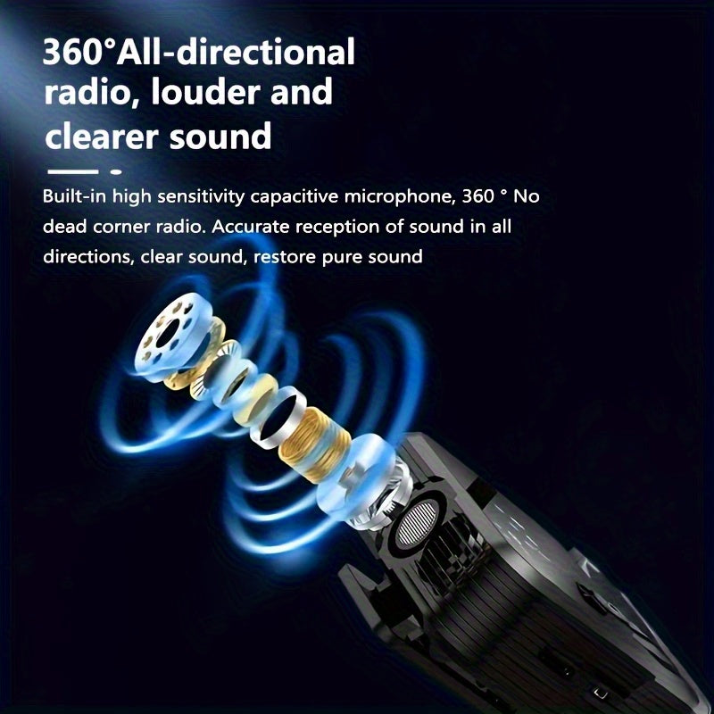 Wireless Lavalier Microphone, Intelligent Noise Reduction, Omnidirectional Capacitive, with Windproof Ball, 2-In-1 Wireless Lavalier Microphone for Recording Content, Live Streaming, Interviews, Song Recording, Video Podcasts