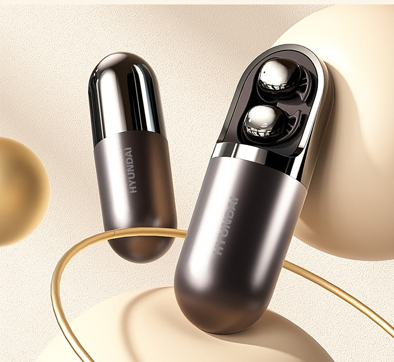 HYUNDAI HY-S13 2025 Wireless Earbuds - 100+ Hour Battery Life, 0 Pressure Sensation, 6.0 Flash Connection, 6.0 Wireless, 6.0 Wireless Earbuds with 6.0 Wireless Technology, Comfortable Fit For Everyday Use, Sleek Earbud Design