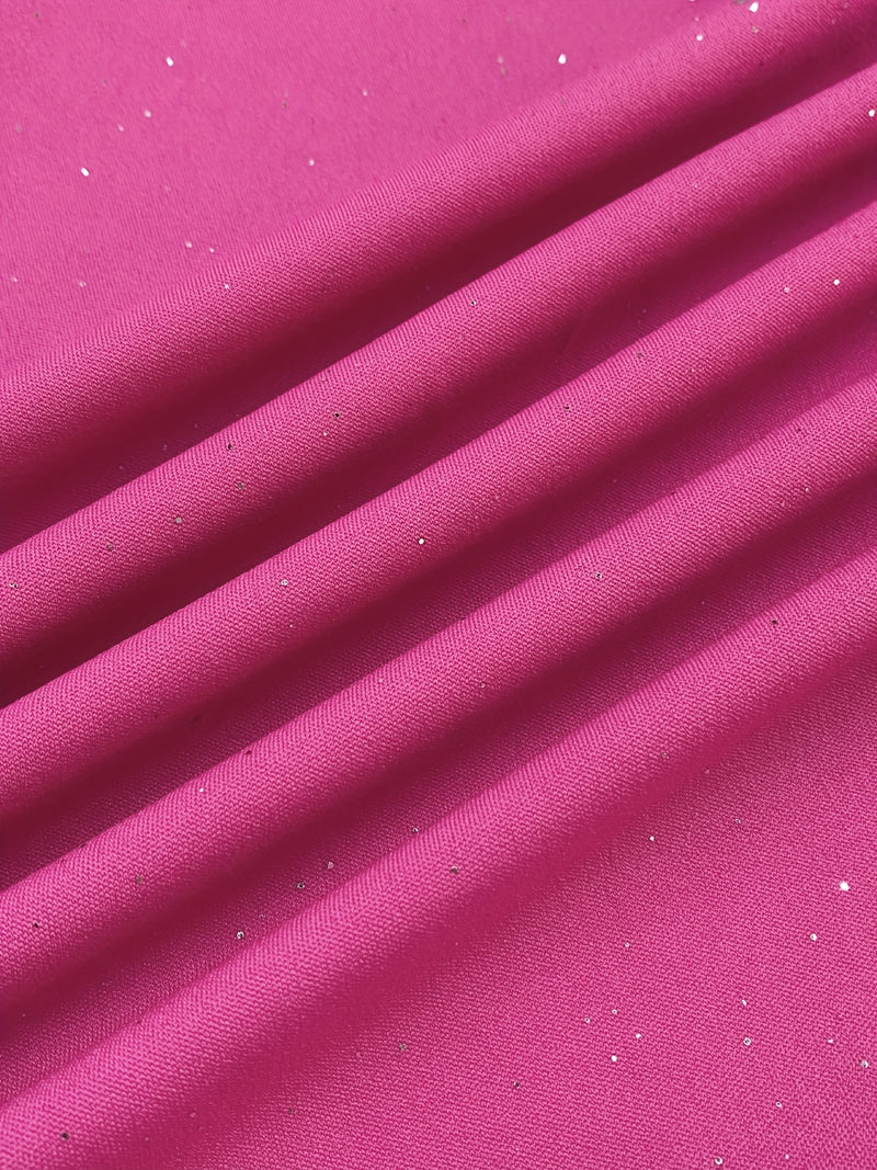 فستان بحافة ورقة اللوتس البودرة