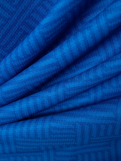 تي شيرت رجالي بأكمام قصيرة + شورت بدلة رياضية كاجوال باللون الأزرق