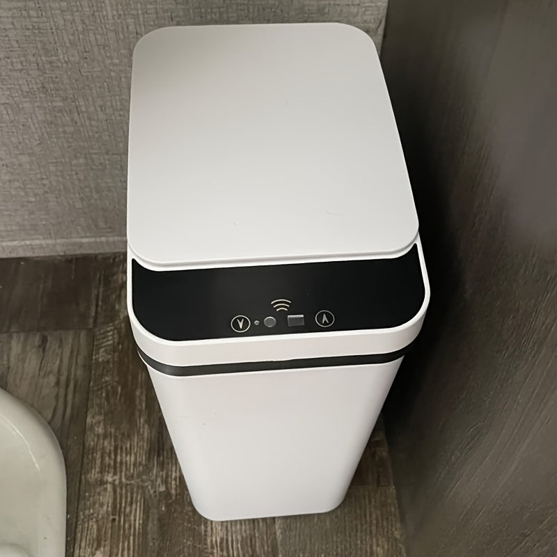 Automatic Trash Can, Smart Toilet Trash Bin, 2pcs/1pc Smart Sensor Trash Can, Black Gray White Household Trash Can, 11L/2.91 Gallon Motion Sensor Trash Bin for Kitchen and Office, Plastic Waste Paper Box with Smart Sensor Sui