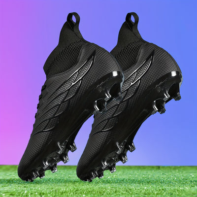 Professional Men'S High-Top Football Boots, AG Cleats, Anti-Slip, Breathable, All-Season Sports Shoes with Lace-Up Closure, TPU Sole, Fabric Inner, for Training, Running, and Outdoor Activities, Football Boot