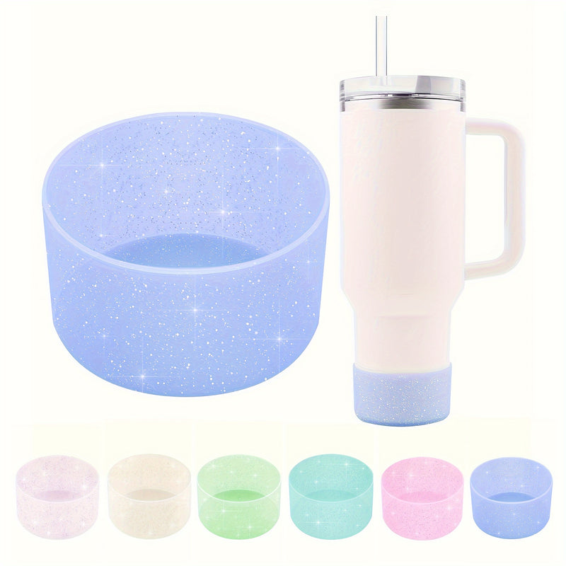 1pc Glitter Silicone Boot Cover Fitting for Sports Cups H2.0-40 Oz And Water Bottles 18-24 Oz And Simple Modern Glasses with 7.24-7.62cm Non-Slip Bottom Cover Bumper for Sports Cups And Sports Bottles