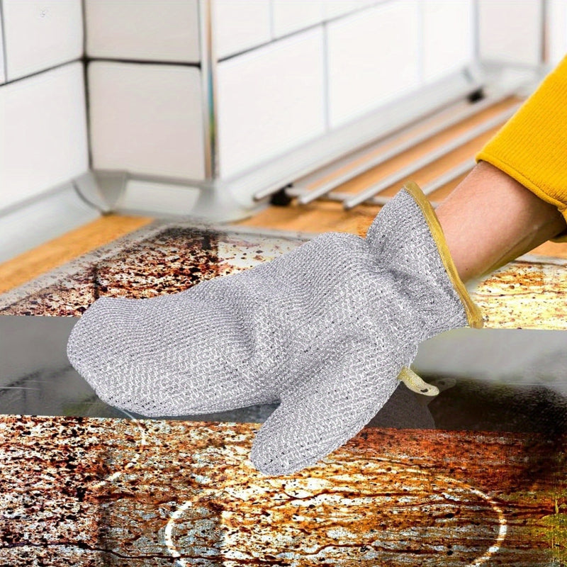 2 Pairs(4pcs) Scrubbing Wire Cleaning Cloth, Multipurpose Wire Dishwashing Rags for Wet and Dry Non-Scratch Wire Dishcloth Kitchen Cleaning Cloths for Scrubbing and Cleaning Dishes Pots Cooktops