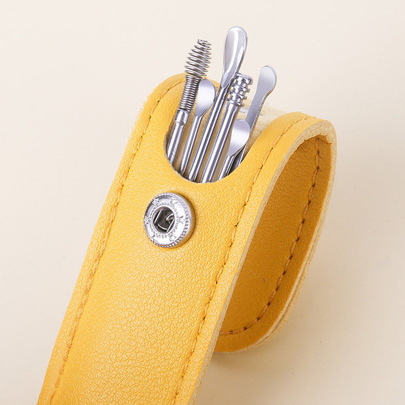 6 قطع من أدوات تنظيف الأذن وإزالة الشمع - أعواد تنظيف الأذن لإزالة شمع الأذن بسهولة وفعالية - ملعقة تنظيف الأذن للعناية الصحية للتنظيف والصيانة