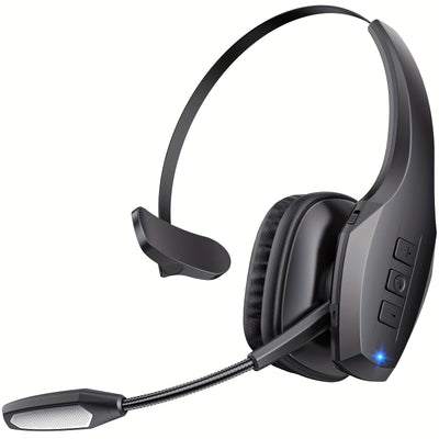Trucker BT Headset, Wireless Headphone with Mic, Wireless Headset with Dual Noise Cancelling Microphone & Mute Button, 55Hrs Working Time PC Headset for Cell Phones, Computer, Truck Driver, Headphone Wireless, Wireless Headse