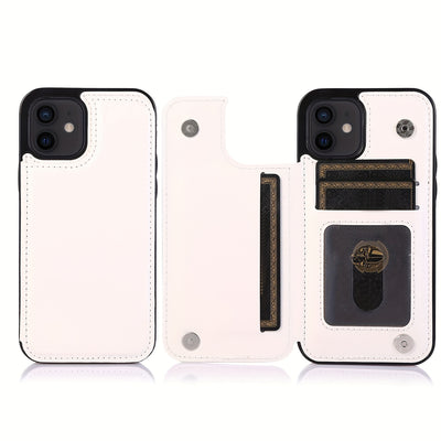 جراب iPhone قابل للطي من الجلد الصناعي عالي الجودة مع فتحات للبطاقات وحامل مقاوم للصدمات متوافق مع موديلات مختلفة بما في ذلك X XR XS Max 11 pro 12 pro 13 pro 14 15 16 SE 6 7 8 plus