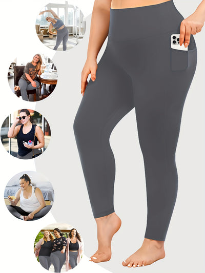 Women'S High-Waist Yoga Leggings with Side Pockets - Stretchy, Tummy Control, Sculpting Design, Black, Slim Fit, High Waisted, Perfect for Sports & Casual Wear, Workout Leggings | Slim Fit Leggings | High Waisted Legging