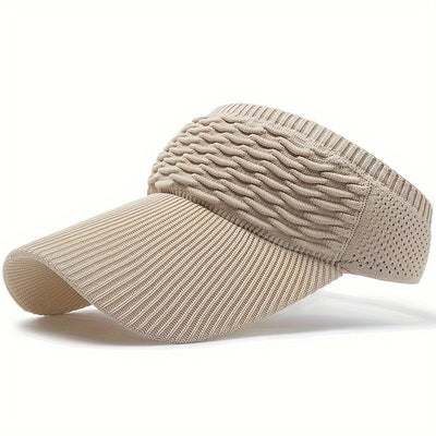 Breathable Women's Knitted Cap - Casual, Elastic, Sunshade Hat for Outdoor Sports & Sun Protection