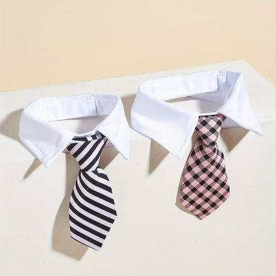 Stylish Adjustable Stripe Tie Pet Costume Necktie Collar for Dogs and Cats - Perfect Accessory for Fashionable Pets