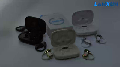 Open Ear Clip Headphones Wireless Non-In-Ear Hanging Sports Headphones for Running, Cycling and Car Use E-Sports Gaming Music Headphones with Long Standby Time Large Capacity Charging Case Smart Digital Display