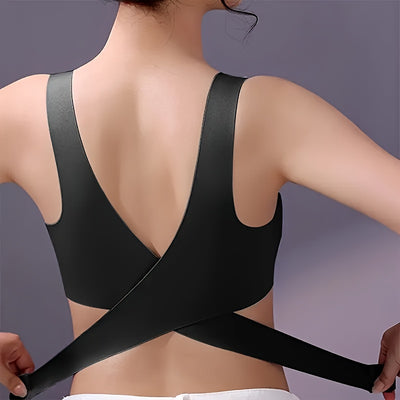 Seamless Rechargeable Massage Bra - Wireless, Push-Up Sports Bra with Cross-Back Design, Enhanced Support, Ideal for Mother'S Day & Valentine'S Gift, USB Charging, Nylon, Sports Bra|Seamless Bra|Integrated Rechargeable Batter