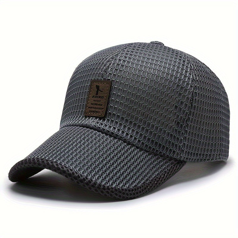 EDIKO Breathable Mesh Baseball Cap, Unisex Summer Trucker Hat, Outdoor Sports Running Cap, Woven Textile Material ≥80%, Hand Wash Only