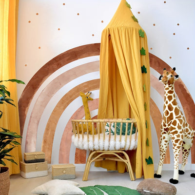 A Set of 5 Creative Hand-Painted Bohemian Style Large Rainbow Feature Beautification Wall Stickers Living Room Bedroom Corridor Entrance Kitchen Bathroom Background Wall Decoration Stickers ATW6117