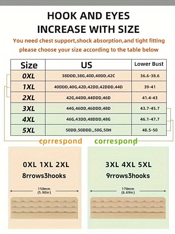 Front Hook Sports Bra Wireless Breathable High Elasticity Plus Size 3pcs