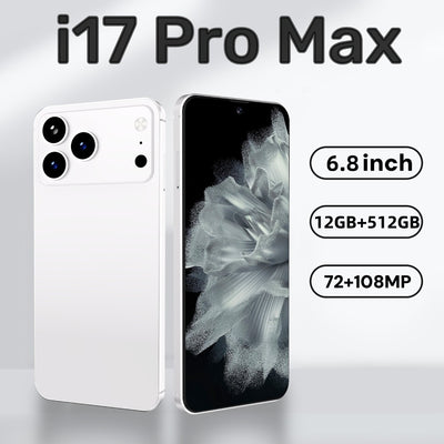 I17 Pro Max The global version of the smartphone, equipped with the Android 14 system, features a 6.8-inch high-definition screen, 12GB of RAM and 512GB of storage space, 72MP + 108MP cameras. It is a mobile smartphone.