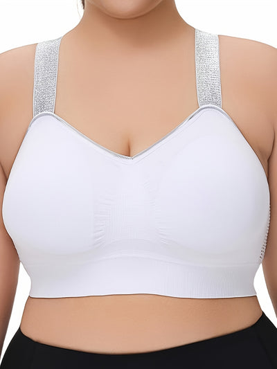 Middle Eastern Summer Thin Silvery Contrast High-End Bra Plus Size Breathable Women's Underwear Gathered Sports Lingerie with Extra Large Cups