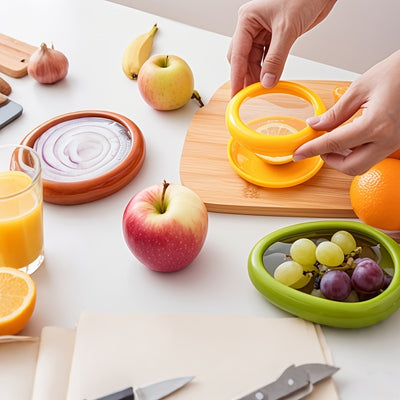 1pc/4pcs Reusable Food Freshness Preservation Pods with Stretchable TPU Lids - Food Storage Containers for Fruit & Vegetable - Washable, Transparent Food Storage Box Set - Keep Fresh Longer, Perfect for Kitchen Organization,