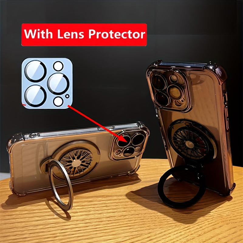 Four-corner Anti-fall Decompression Hub Bracket Mobile Phone Case Suitable For 16 15 14 13 12 11 Plus Pro Max