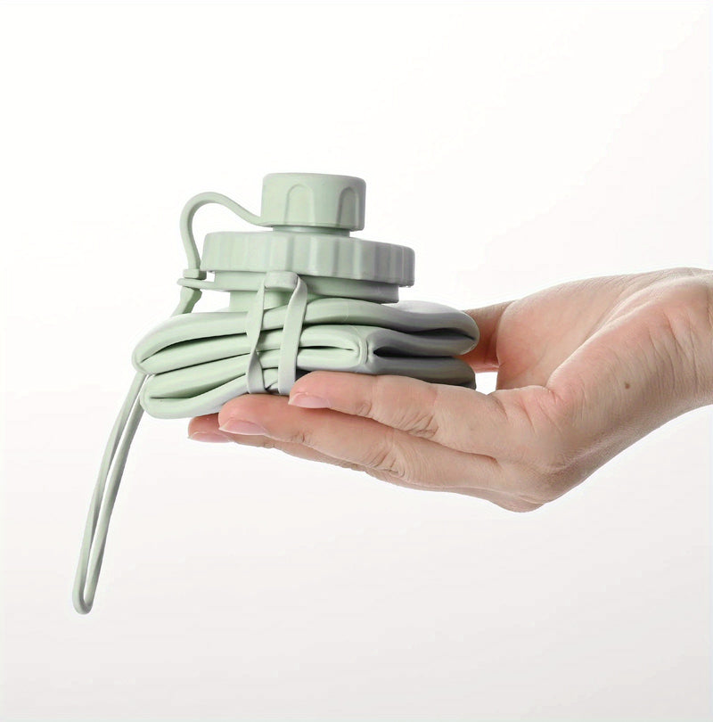 Foldable Silicone Insulated Tumbler - Large Capacity, Portable Water Bottle with Lid and Strap, Ideal for Outdoor, Travel, and Sports Use, Hand Wash Only, Outdoor Hydration|Foldable Water Bottle|Durable Insulation