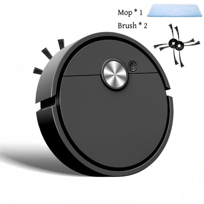 Ultra-Thin Smart Mini Robot Vacuum Cleaner - Battery-Powered, Compact Design for Hard-to-Reach Areas, Black, Efficient Filtration, Robot Floor Cleaning, Best Holiday Gift (Batteries Not Included)