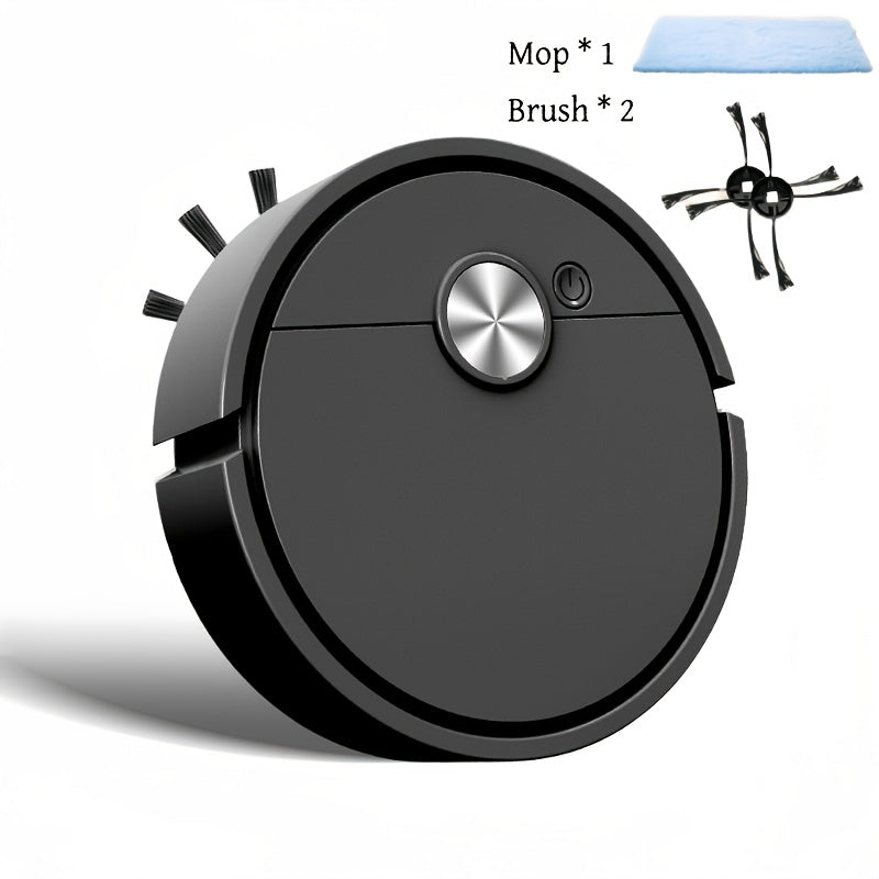 Ultra-Thin Smart Mini Robot Vacuum Cleaner - Battery-Powered, Compact Design for Hard-to-Reach Areas, Black, Efficient Filtration, Robot Floor Cleaning, Best Holiday Gift (Batteries Not Included)