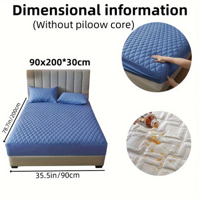 2/3pcs Set of Quilted Waterproof Bed Cover in Multiple Colors, Waterproof Mattress Protector, Bed Cover And Pillowcase Set, Non-Slip Full Coverage Bed Cover.