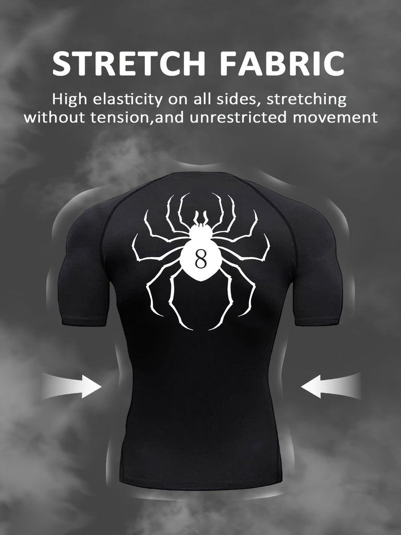Spider Pattern Compression Shirts Men&