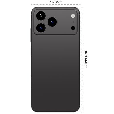 I17 Pro Max The global version of the smartphone, equipped with the Android 14 system, features a 6.8-inch high-definition screen, 12GB of RAM and 512GB of storage space, 72MP + 108MP cameras. It is a mobile smartphone.