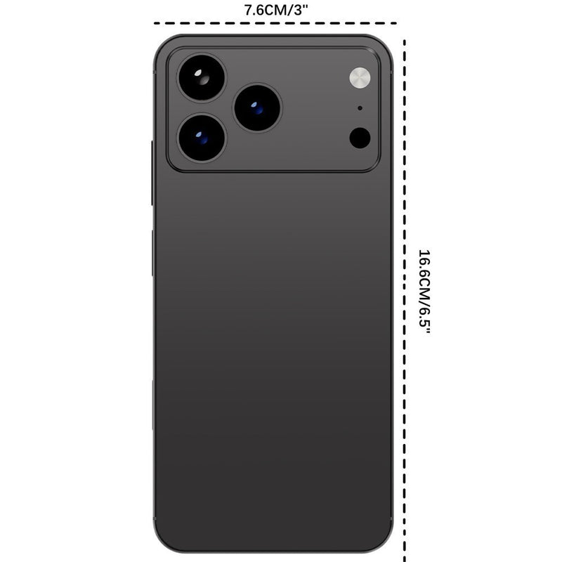 I17 Pro Max The global version of the smartphone, equipped with the Android 14 system, features a 6.8-inch high-definition screen, 12GB of RAM and 512GB of storage space, 72MP + 108MP cameras. It is a mobile smartphone.