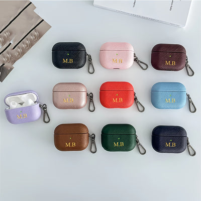 Personalized Initials Letters Customize New Earphone Case for Airpods 1 2 3 4 Pro 2 Luxury Cross Pattern with Keychain Cover, Synthetic Faux Leather, with Keychain, for Airpods Case | Luxury Design | Durable Earphone Case, Ea