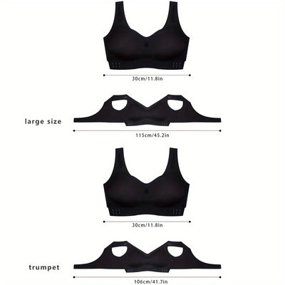 Seamless Rechargeable Massage Bra - Wireless, Push-Up Sports Bra with Cross-Back Design, Enhanced Support, Ideal for Mother'S Day & Valentine'S Gift, USB Charging, Nylon, Sports Bra|Seamless Bra|Integrated Rechargeable Batter