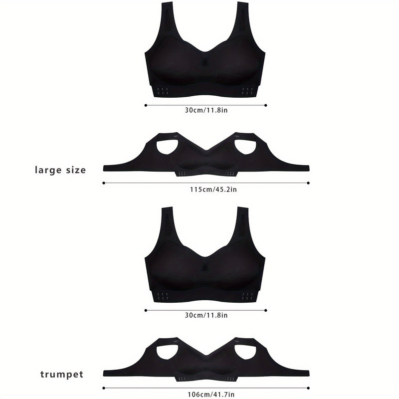 Seamless Rechargeable Massage Bra - Wireless, Push-Up Sports Bra with Cross-Back Design, Enhanced Support, Ideal for Mother&