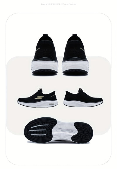 Skechers Men'S Breathable Mesh Slip-On Sneakers - Lightweight Casual Sneakers with EVA Cushioned Sole, White & Gray Design for Running, Walking, and Casual Attire, Summer Footwear, Sleek Shoe Design, Comfortable Fit, Skecher