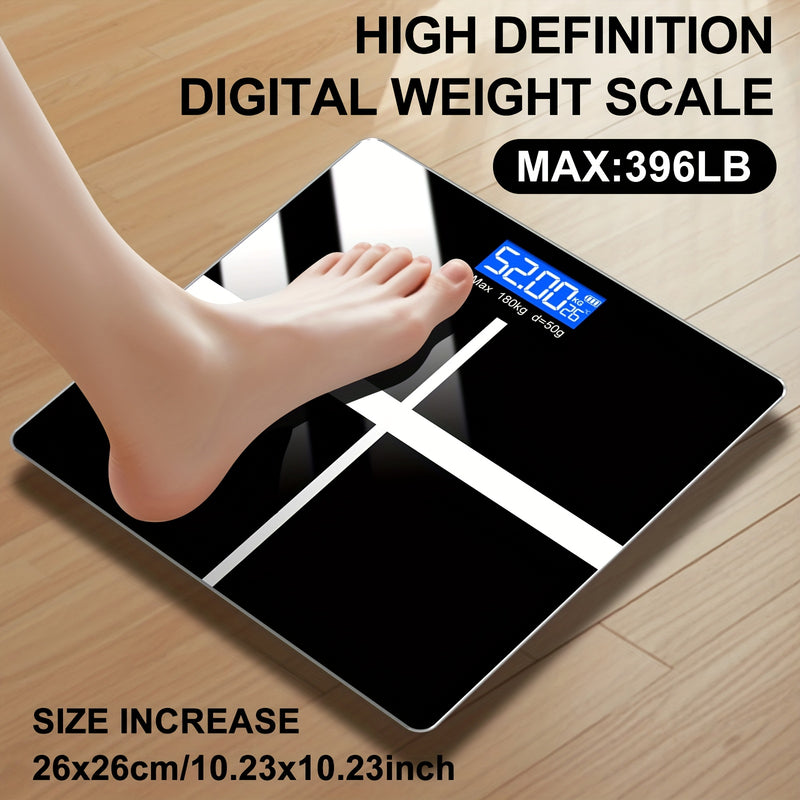 Home Bathroom Digital Weight Scale - High Precision Weighing, Maximum 179.99KG, Large LCD Display, Body Weight Scale, Battery Powered, Battery Not Included