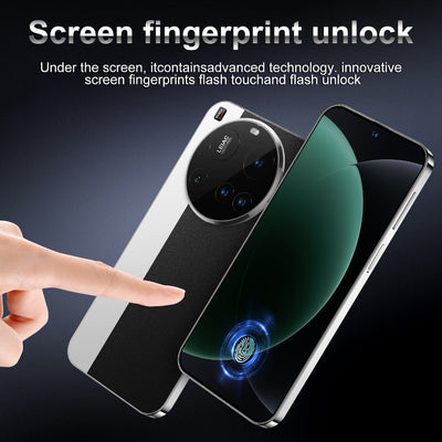 Ultra-thin 8GB + 256GB smartphone, supports expansion of 128GB, Android 13/ Equipped with a 7.3-inch screen, dual SIM design, 1440 x 3200 resolution, up to 6800mAh long-lasting battery, equipped with charger + USB cable + hea