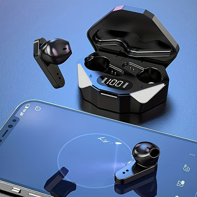 LAN XUN - Wireless In-Ear Headphones, Ultra-Low Latency, Active Noise Cancellation, Digital Display, and Stereo Wireless TWS Gaming Earbuds - Perfect for Gaming, Calls, and Music - Includes Charging Case, USB-C Charging, Port