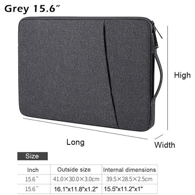 High Quality TSA-Compliant Laptop Sleeve Case with Handle for 33.02-40.64 cm MacBook Pro/Air, Dell XPS, Acer Chromebook, Lenovo & Most Laptops - Durable Nylon Fabric, Ergonomic Design, Deep Gray/Navy/Black, Laptop Bag