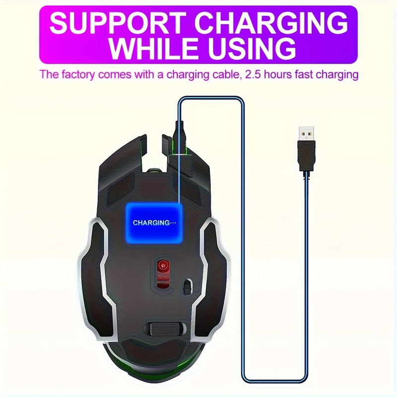 Q13 Wireless Mouse, Wireless Mouse, Rechargeable LED Silent Ultra-Thin Laptop Mouse, Stable And Smooth, Low Latency, with USB Receiver, Suitable Laptops// Computers, Gaming, Office And Entertainment