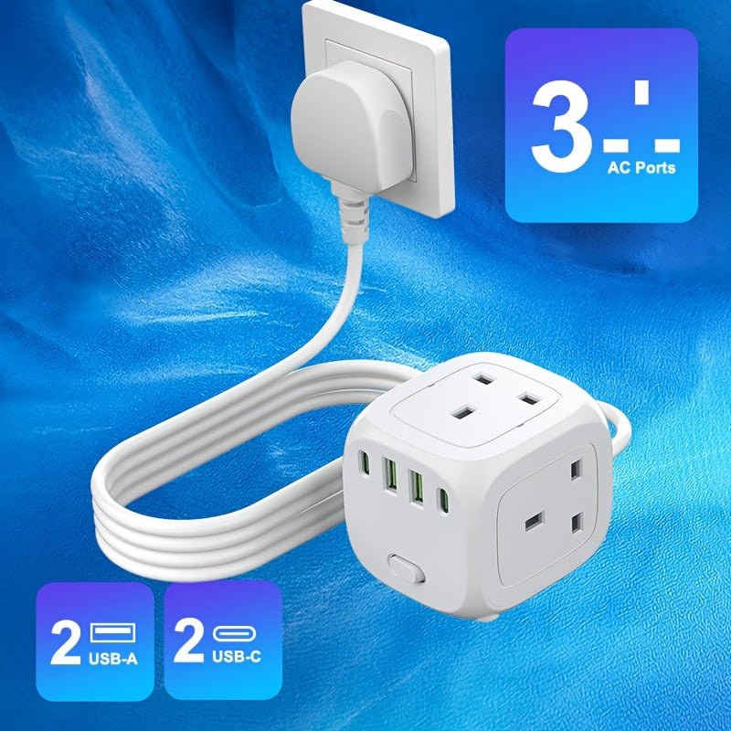 The New Multifunctional Cube-Shaped Socket Is Suitable for Travel, Home, And Office Use.