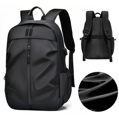 [Lightweight Double Shoulder Laptop Backpack] Men's Fashion Solid Color Simple Double Shoulder Backpack Lightweight Backpack Sports Travel Commuting Laptop Backpack Student Backpack