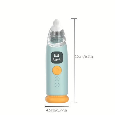 1pc Portable Electric Baby Nasal Cleaner - Soothing Music and Soft Lighting - 3 Adjustable Suction Levels, 3 Soft Silicone Tips, to Clear Nasal Mucus, Suitable for Home Use