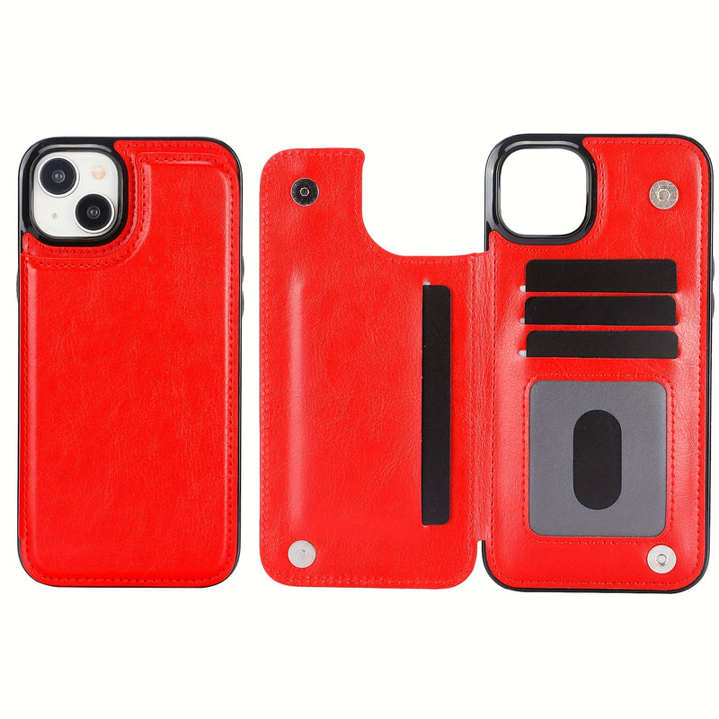 جراب iPhone قابل للطي من الجلد الصناعي عالي الجودة مع فتحات للبطاقات وحامل مقاوم للصدمات متوافق مع موديلات مختلفة بما في ذلك X XR XS Max 11 pro 12 pro 13 pro 14 15 16 SE 6 7 8 plus