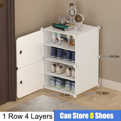 Expandable Shoe Rack with Doors - Portable Organizer for 8-60 Pairs of Shoes, Boots & Slippers - No Assembly Required