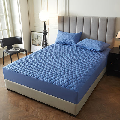 2/3pcs Set of Quilted Waterproof Bed Cover in Multiple Colors, Waterproof Mattress Protector, Bed Cover And Pillowcase Set, Non-Slip Full Coverage Bed Cover.