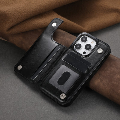 جراب iPhone قابل للطي من الجلد الصناعي عالي الجودة مع فتحات للبطاقات وحامل مقاوم للصدمات متوافق مع موديلات مختلفة بما في ذلك X XR XS Max 11 pro 12 pro 13 pro 14 15 16 SE 6 7 8 plus