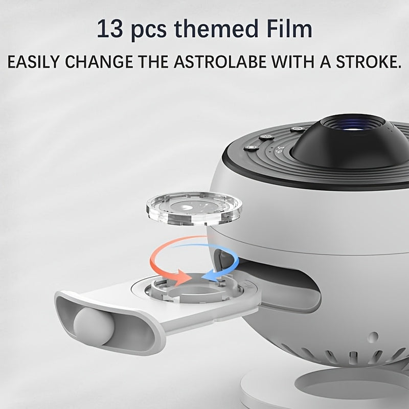 13-in-1 HD Planetarium for galaxy Night Light, Suitable for Bedroom, Star-Shaped for galaxy Light with Timer, Meteor and RGB Lighting Effects, USB Plug-in, Suitable for Christmas, Halloween, Gift