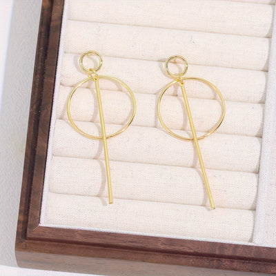 أقراط دائرية كبيرة الحجم مجوفة هندسية للنساء، أقراط متدلية بسيطة ذات شخصية كبيرة