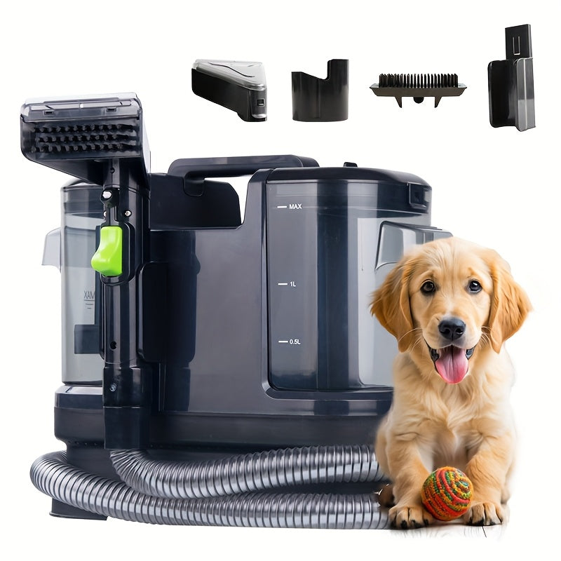 Carpet Cleaning Machine with Strong Suction - Heavy-Duty Deep Cleaner, IPX4 Waterproof, Powerful Suction for Carpets, Upholstery, Hardwood Floors - Includes Hose & Nozzle - Ideal for Home, Office, Pet Hair Removal - Compatibl